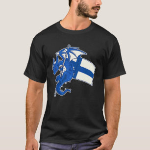 Epischer finnischer Drache  Stolz Finnlands Flagge T-Shirt