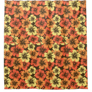 Epischer Hibiskus Hawaiianischer Floral Aloha Hemd Duschvorhang