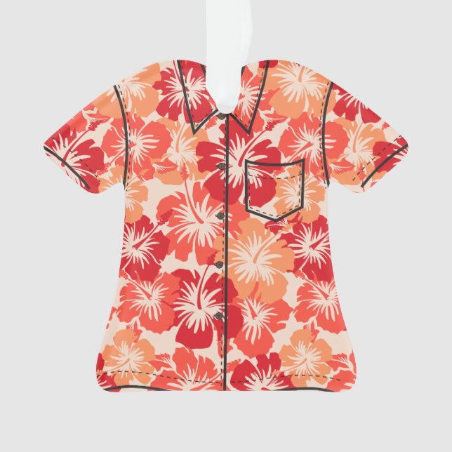 Epischer Hibiskus-hawaiisches BlumenAloha Shirt Ornament (Vorderseite)