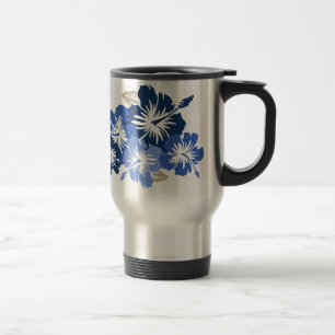 "Epischer Hibiskus" in der blauen Reise-Tasse Reisebecher