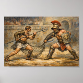 Epischer römischer Gladiatorenkampf Traditionelle  Poster