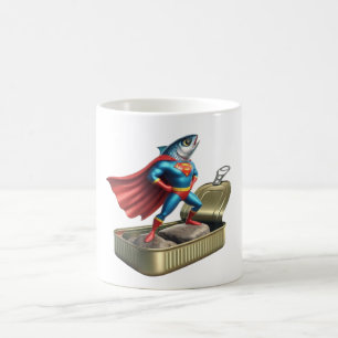 Epischer Sardinen-Superheld-Legend-Fisch-Kunst Kaffeetasse