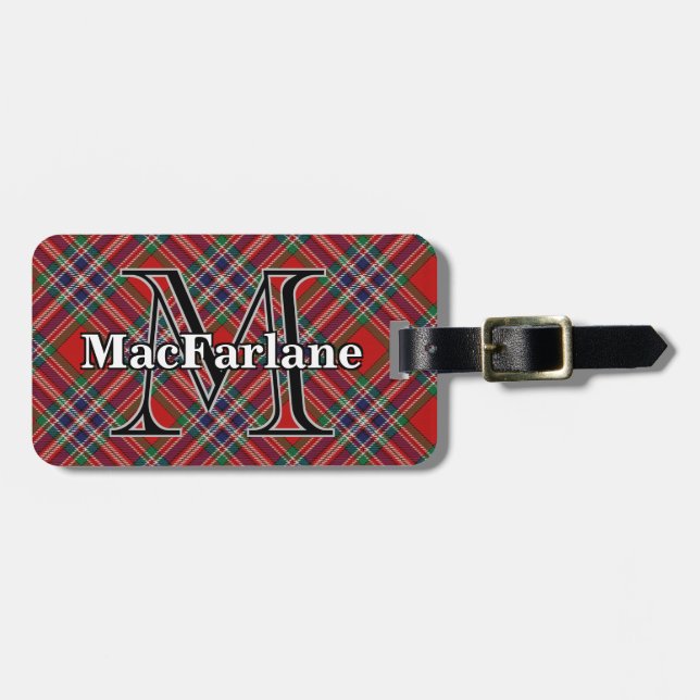 Epischer Schottland-Clan MacFarlane Tartan Gepäckanhänger (Vorderseite horizontal)