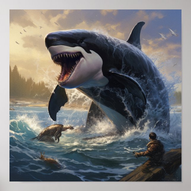 Epischer Showdown: Gigantisches Orca vs Mighty Meg Poster (Vorne)