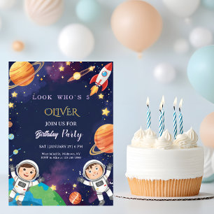 Epischer Weltraum-Kindergeburtstag Einladung