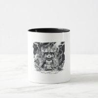 Epischer Wikinger-Katz-Krieger mit Axt und Schild