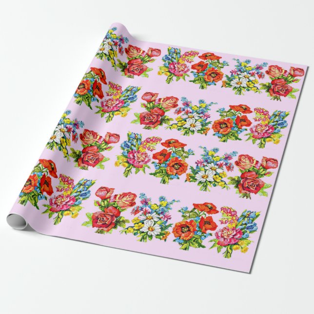 episches Blume Geschenkpapier (Ungerollt)