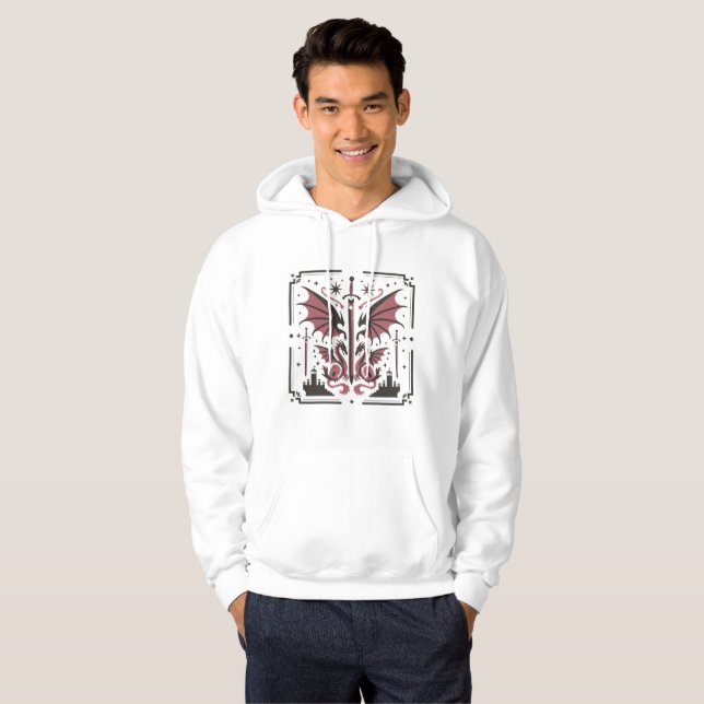 Episches Fantasiedesign - Schwerter, Drachen und S Hoodie (Vorne ganz)