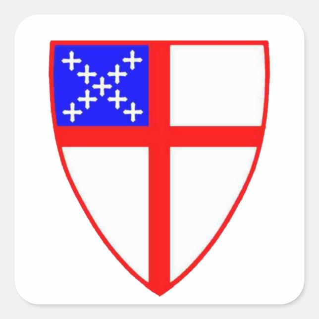 Episkopalschild Quadratischer Aufkleber (Vorderseite)