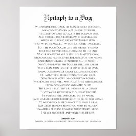 Epitaph zu einem Hund, Lord Byron Gedicht Poster