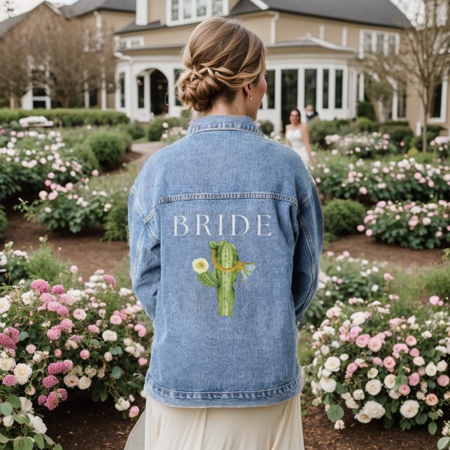 Épouse à être blanc Script Mariage Denim Jacket (Mariage Retour)