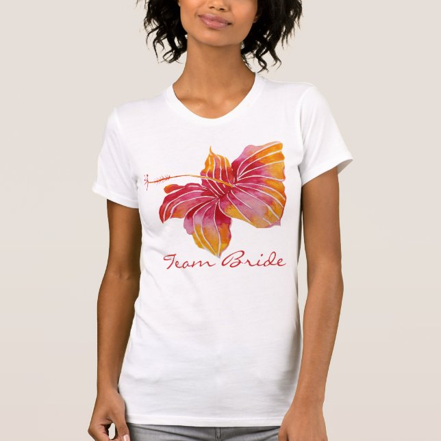 Épouse d'équipe | T-shirt fleur d'Hibiscus hawaïen (Devant)