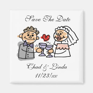 Épouse Et Pièce Enregistrer La Date Magnet Personn