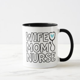 Épouse Maman Infirmière Stéthoscope Cœur Tasse Vie