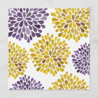 Épouser la fleur jaune pourpre fleurit invitation