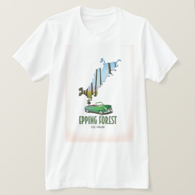 Epping Forest Essex England map T-Shirt (Design vorne)