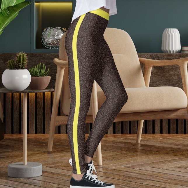 Epresso Gelbe Spakles Glitzer Muster Streifen Leggings (Von Creator hochgeladen)