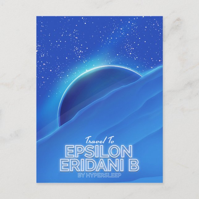 Epsilon Eridani b sci-fi Reiseposter Postkarte (Vorderseite)
