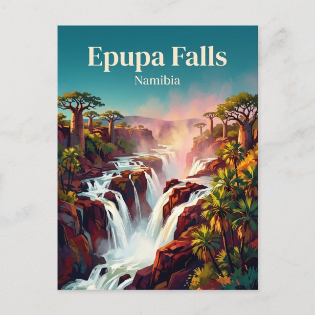 Epupa-Fälle Namibia Postkarte (Vorderseite)