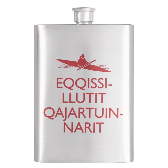 Eqqissillutit Qajartuinnarit (behalten Sie Ruhe Flachmann (Vorderseite)