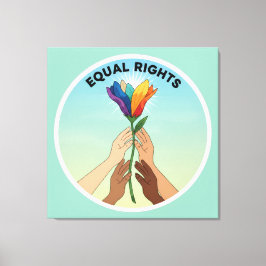 Equal Rights Rainbow Flower – Diversity and Unity Leinwanddruck