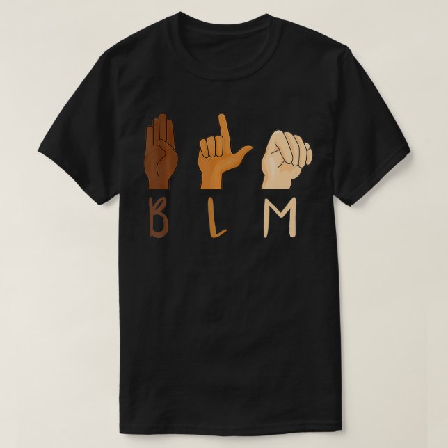 Equality ASL Sign BLM Geschenk T-Shirt (Design vorne)