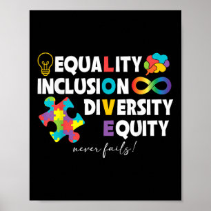 Equality Inclusion Diversity Equity Liebe Autismus Poster