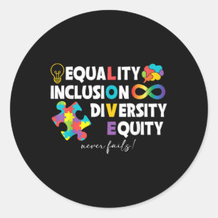 Equality Inclusion Diversity Equity Liebe Autismus Runder Aufkleber