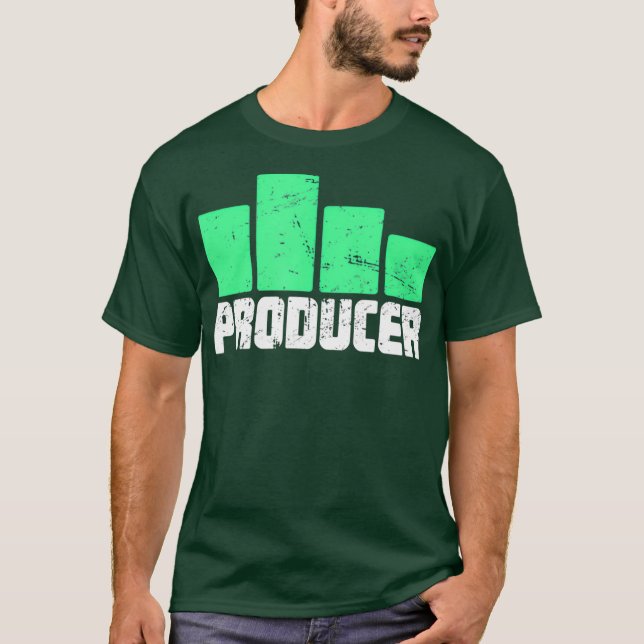 Equalizer Bars Distressed Music Producer T-Shirt (Vorderseite)