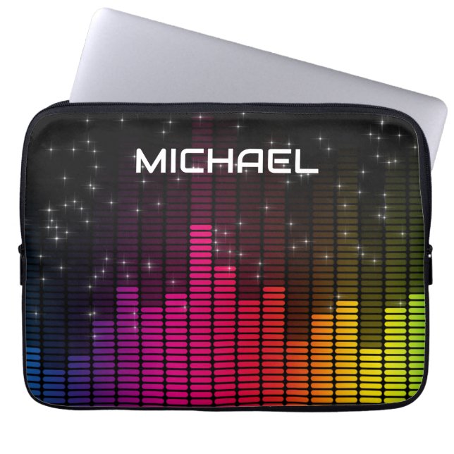 Equalizer Disco-Lichter Musiklautstärke Personalis Laptopschutzhülle (Vorderseite)