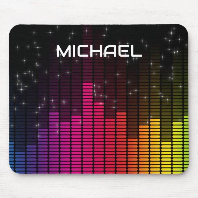 Equalizer Disco Lights Music Volume Personalised Mousepad (Vorne)