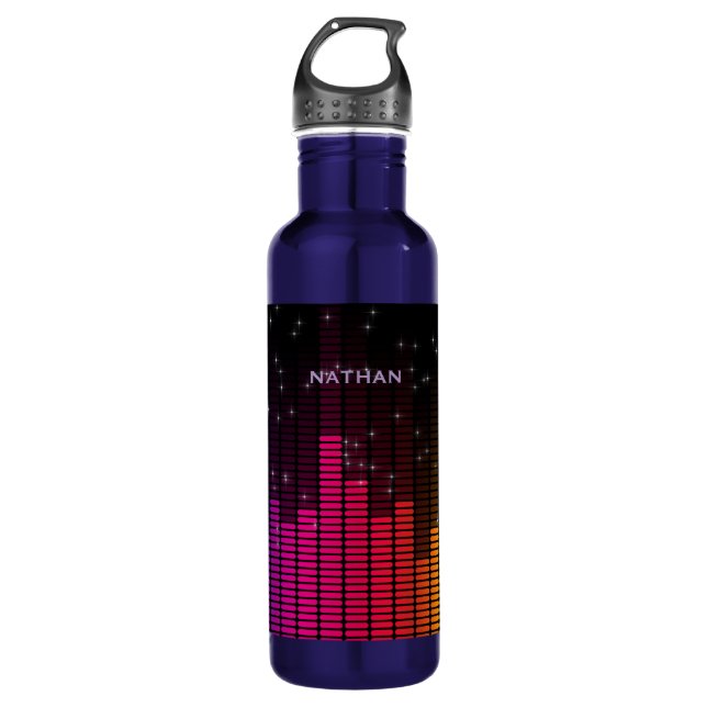 Equalizer Disco Lights Music Volume Personalisiert Edelstahlflasche (Vorderseite)