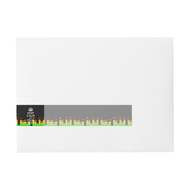 Equalizer DJ BEHALTE CALM und Ihren kreativen Text Rundum-Adressaufkleber (Vorderseite)