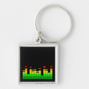 Equalizer-Vibes vom Beat der DJ-Musik-Grafik Schlüsselanhänger