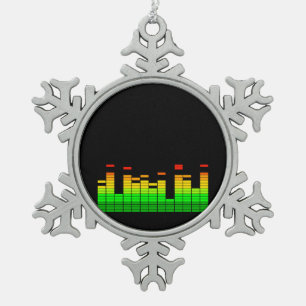 Equalizer Vibes vom Beat of DJ Music Black Schneeflocken Zinn-Ornament