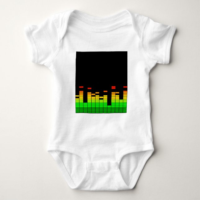 Equalizer Vibes von der Beat of DJ Music Dekoratio Baby Strampler (Vorderseite)