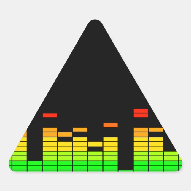 Equalizer Vibes von der Beat of DJ Music Dekoratio Dreieckiger Aufkleber (Vorderseite)