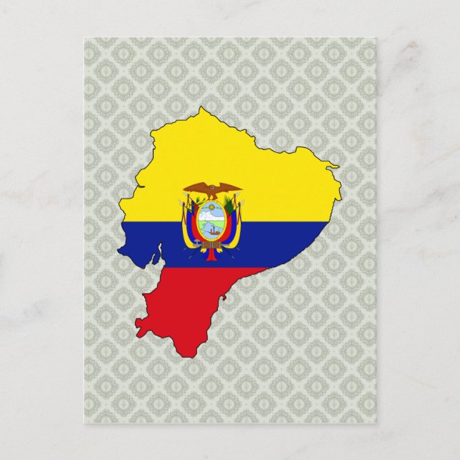 Equateur Carte du drapeau taille réelle (Devant)