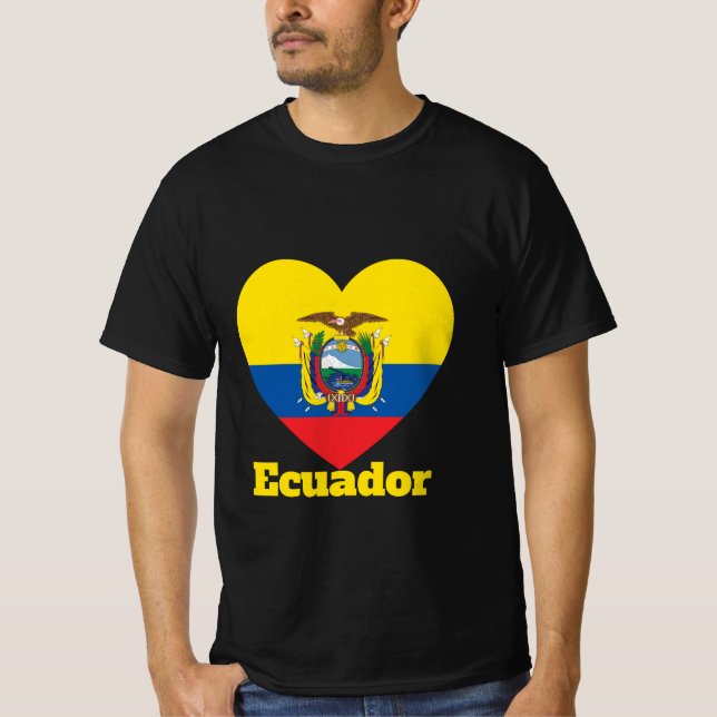 Equateur Coeur Drapeau T-shirt (Devant)