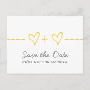 Équation Coeur Jaune Enregistrer la date Carte pos