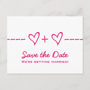 Équation Coeur rose Enregistrer la date Carte post