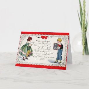 Équation mathématique vintage Carte Saint-Valentin