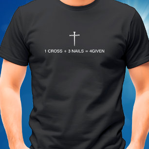 Equation One Kreuz Drei Nägel Weißes Kreuz T-Shirt