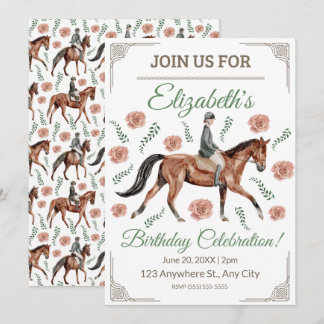 Equestrian Birthday Invitation Einladung