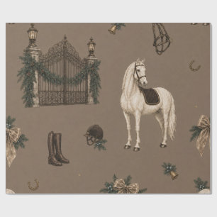 Equestrian Couture Weihnachten Taupe Geschenkpapie Geschenkpapier