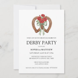 Equestrian Derby Party Modern Race Horse Invite Einladung