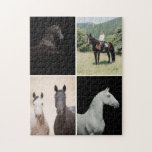 Equestrian Horse 4 Photo Collage Simple Custom<br><div class="desc">Celebrate your love for horses with this Equestrian Horse 4 Photo Collage custom jigsaw puzzle. Featuring a clean, minimalist layout, this puzzle allows you to showcase four of your favorite horse photos in a simple yet elegant collage. Perfect for riders, horse lovers, or equestrian families, it’s a fun and meaningful...</div>