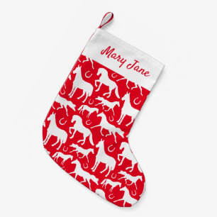 Equestrian Jockey und Horse Lover Gemustert Kleiner Weihnachtsstrumpf