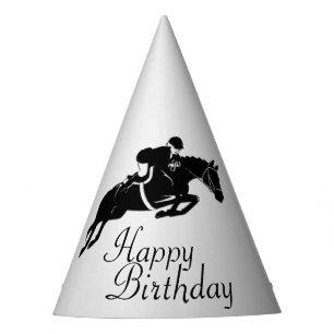 Equestrian Jumper Happy Birthday Partyhütchen