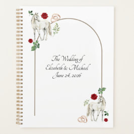 Equestrian Red Floral Wedding Planner Planer